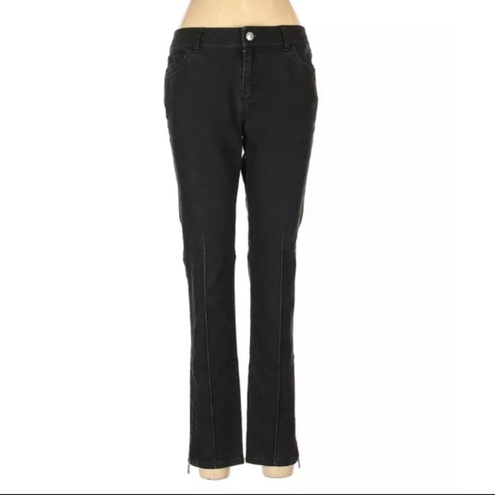 Lafayette 148 Black Skinny Jeans Ankle Zippers